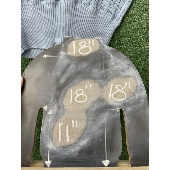 Holmes Dorina VTG Sweater Top Knitted Blue Crochet Long Sleeve Tie Size Small - Picture 10 of 11